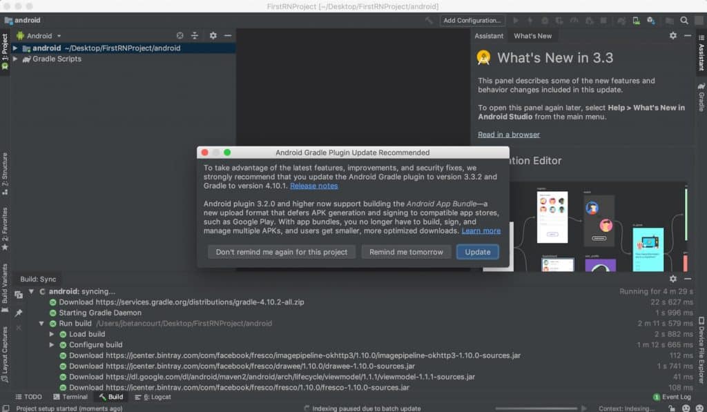 Getting Started With React Native 33 androin pugin update