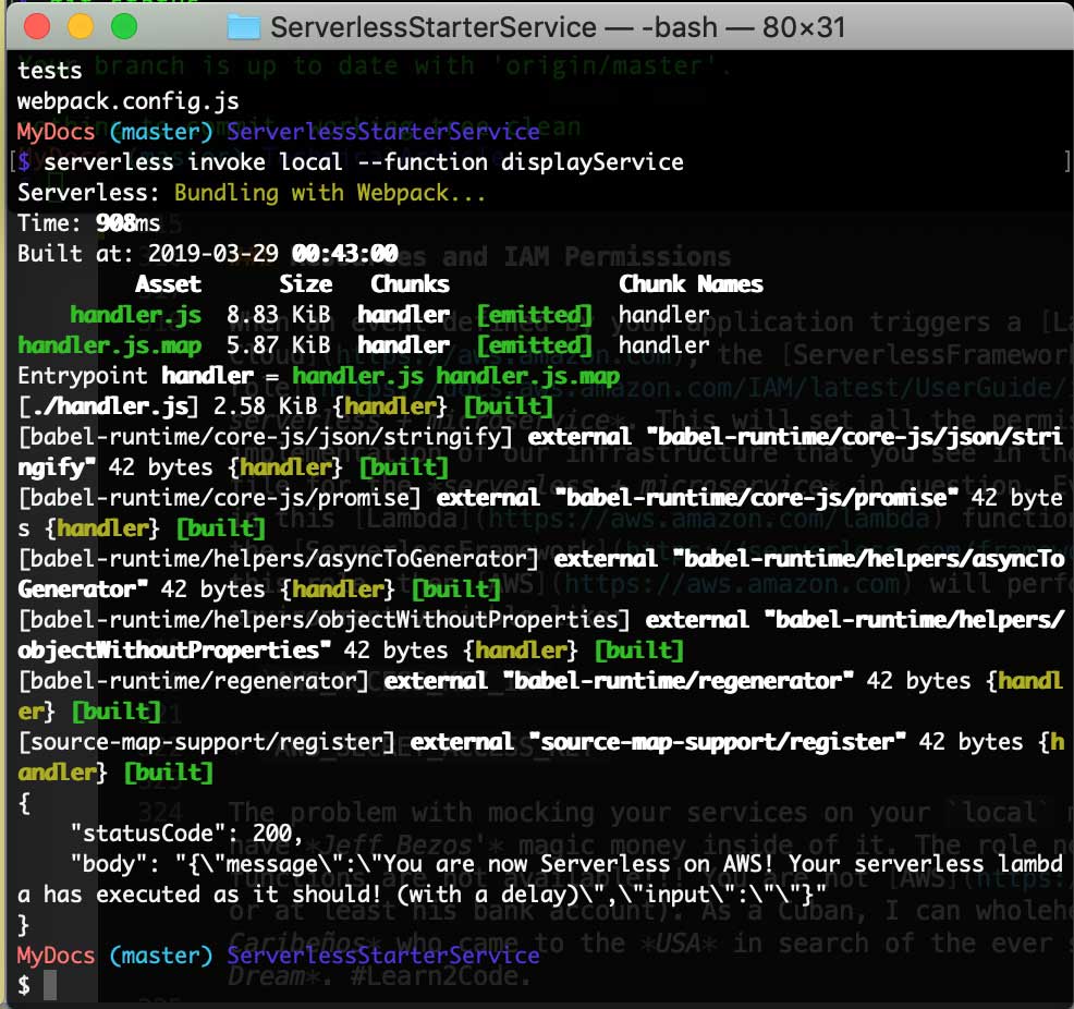 How To Build a Serverless React.js Application with AWS Lambda, API Gateway, & DynamoDB – Part 3 1 invokelocal