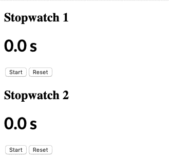 What are React Hooks and why you should care about them - Part 2 5 multipleStopWatch