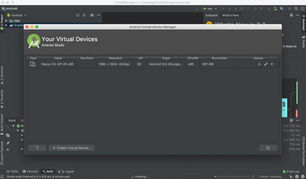 Getting Started With React Native 34 virtualdevice